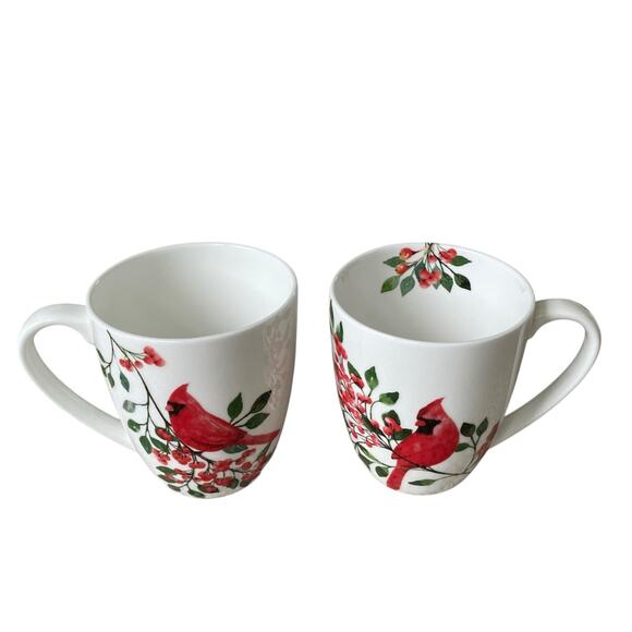 MIKASA Cardinal Leaves Porcelain Coffee Mugs 12oz Set of 4 NEW - Picture 10 of 10